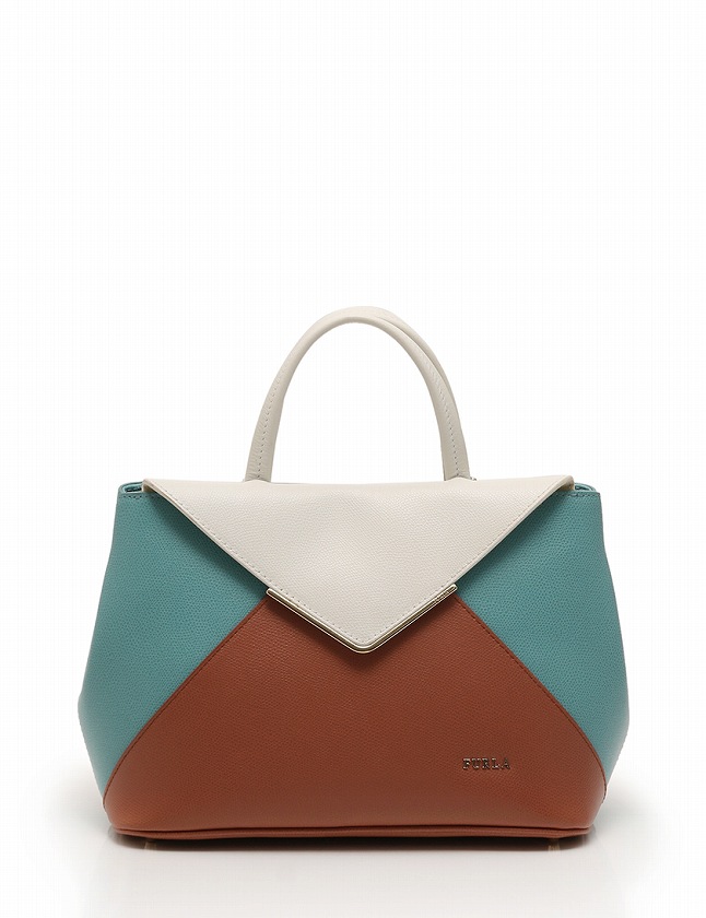 フルラ Furla ハンドバッグ ショルダーバッグ 茶色 水色 アイボリー レザー 保存袋付き 2way レディース 114 ベクトルパーク