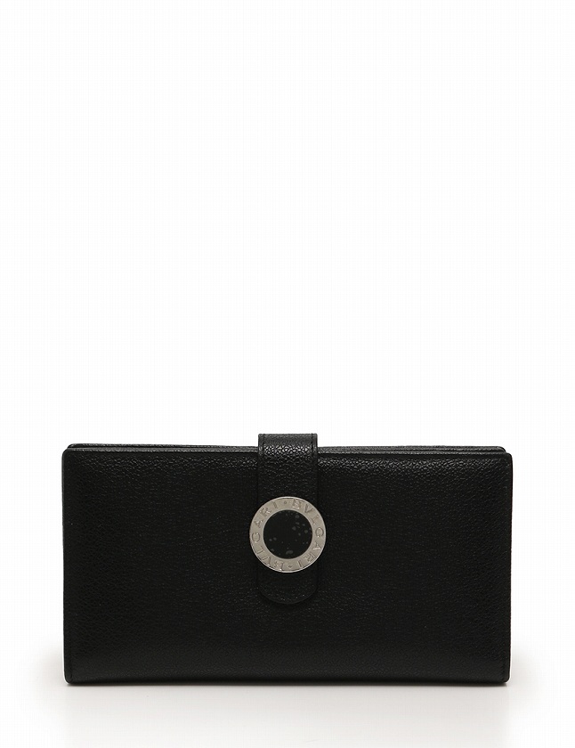ブルガリ BVLGARI 長財布 二つ折り 黒 ブラック 小物 レザー 箱付き 