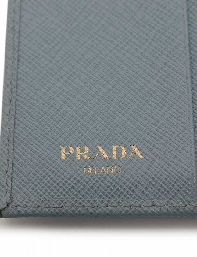 プラダ PRADA 財布 三つ折り 水色 ライトブルー 小物