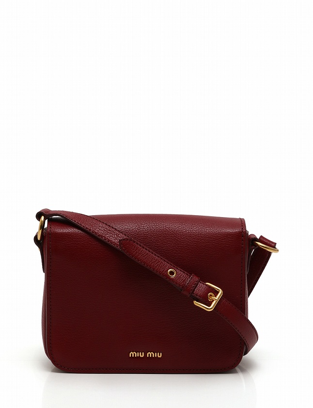 ミュウミュウ miumiu ショルダーバッグ ポシェット ボルドー 赤茶 