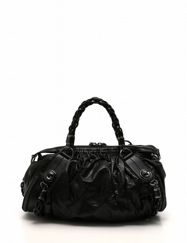 グッチ GUCCI ハンドバッグ ショルダーバッグ 黒 ブラック レザー 