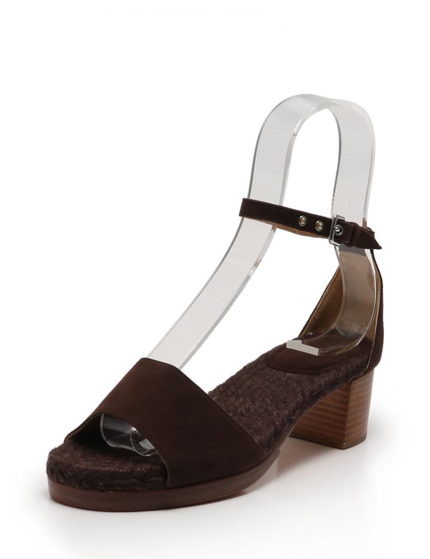 エルメス スエード アンクルベルト サンダル ブラウン