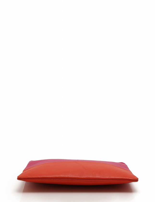 セリーヌ CELINE クラッチバッグ ピンク オレンジ バイカラー レザー