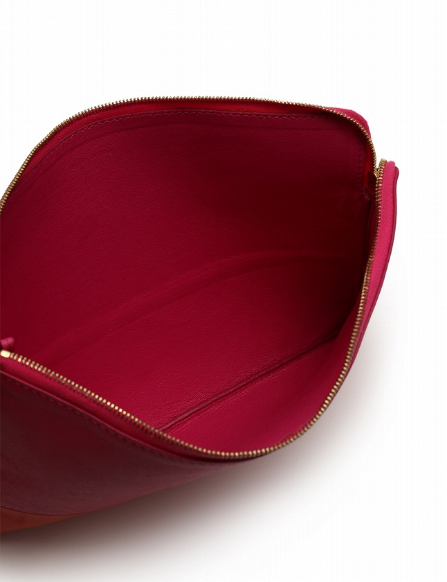 セリーヌ CELINE クラッチバッグ ピンク オレンジ バイカラー レザー