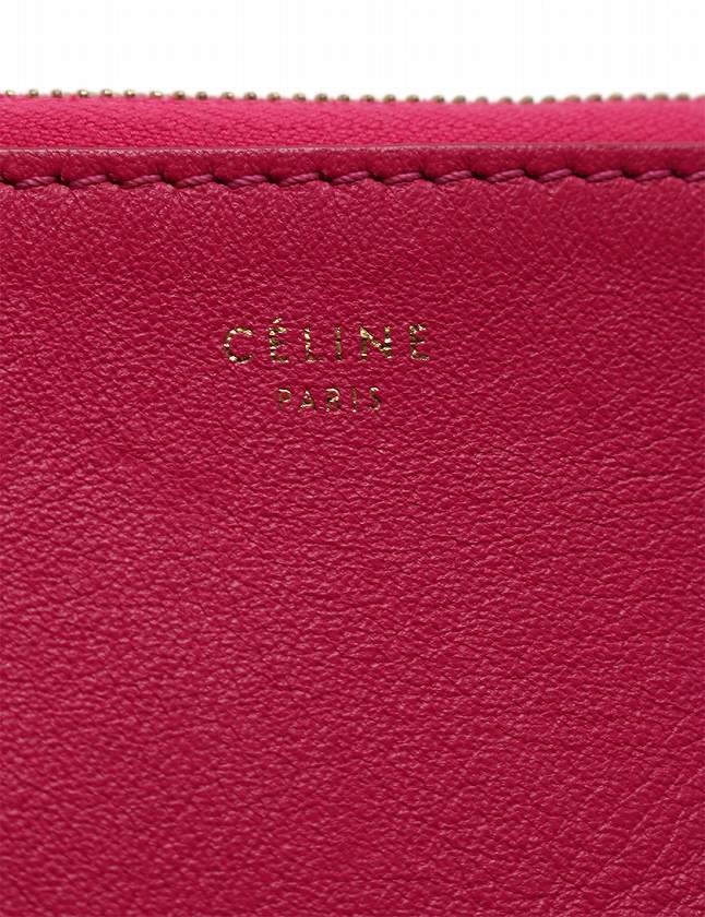 セリーヌ CELINE クラッチバッグ ピンク オレンジ バイカラー レザー