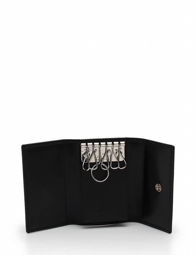 グッチ GUCCI キーケース 6連 Gロゴ 黒 ブラック 小物 レザー 138066