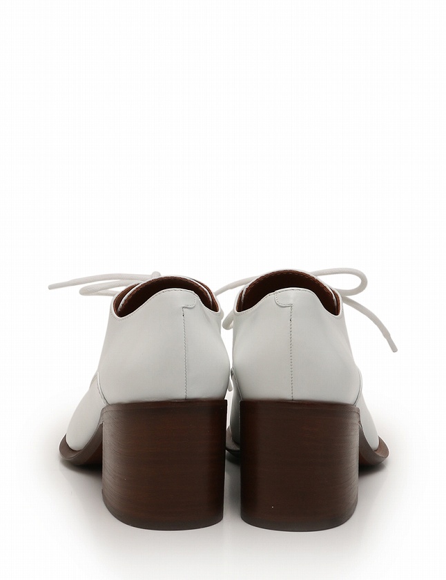 セリーヌ CELINE ブーティ ドレスシューズ ヒール レースアップ 白