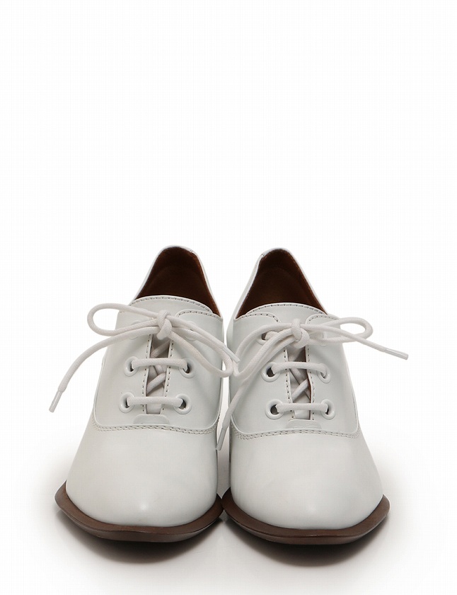 セリーヌ CELINE ブーティ ドレスシューズ ヒール レースアップ 白