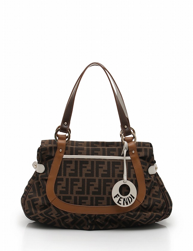 フェンディ FENDI ショルダーバッグ ズッカ 茶色 ダークブラウン