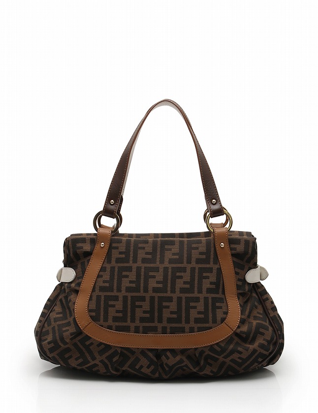 フェンディ FENDI ショルダーバッグ ズッカ 茶色 ダークブラウン
