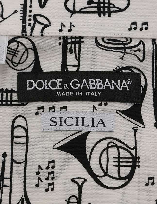ドルチェアンドガッバーナDOLCE & GABBANA 楽器プリント ポロシャツ ドルチェアンドガッバーナDOLCE & GABBANA 楽器プリント ポロシャツ