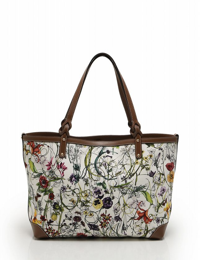 グッチ GUCCI トートバッグ ショルダーバッグ フローラ 白 ホワイト 