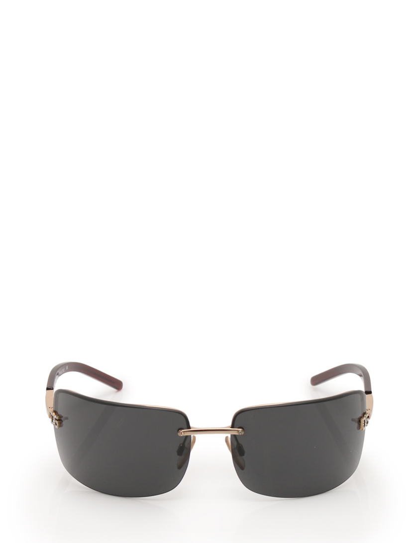 【良品】DOLCE&GABBANA　バタフライサングラス　ラインストーン ロゴ ラインストーン グリッター サングラス ロゴデザイン アイ