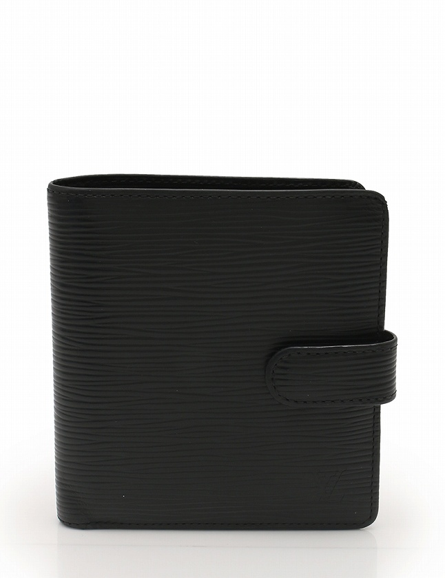 ルイヴィトン エピ ポルト ビエ コンパクト 黒 二つ折り財布 ノワール