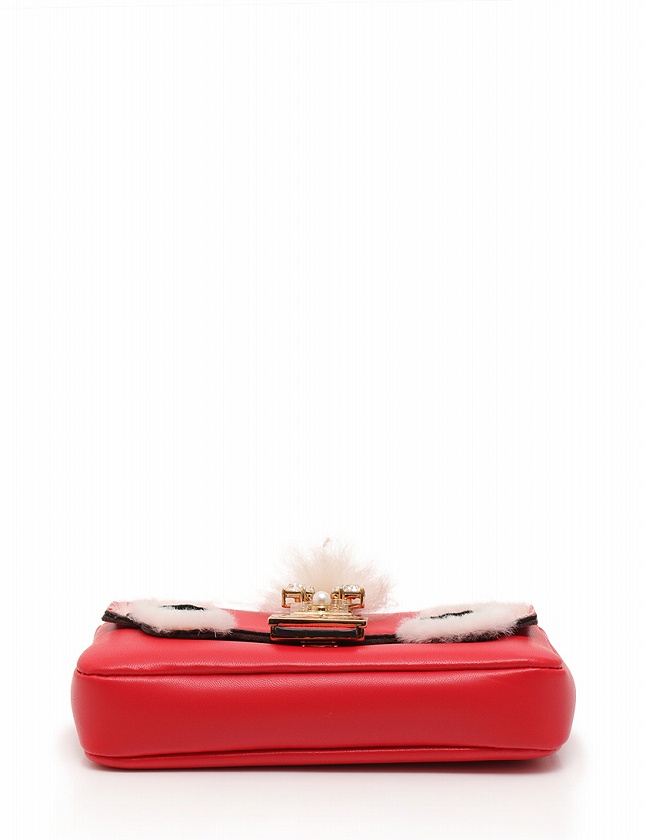 FENDI バケットバッグ モンスター レザー ピンク 袋 ストラップ ミラー FENDI - FENDI バケットバッグ モンスター レザー ピンク 袋
