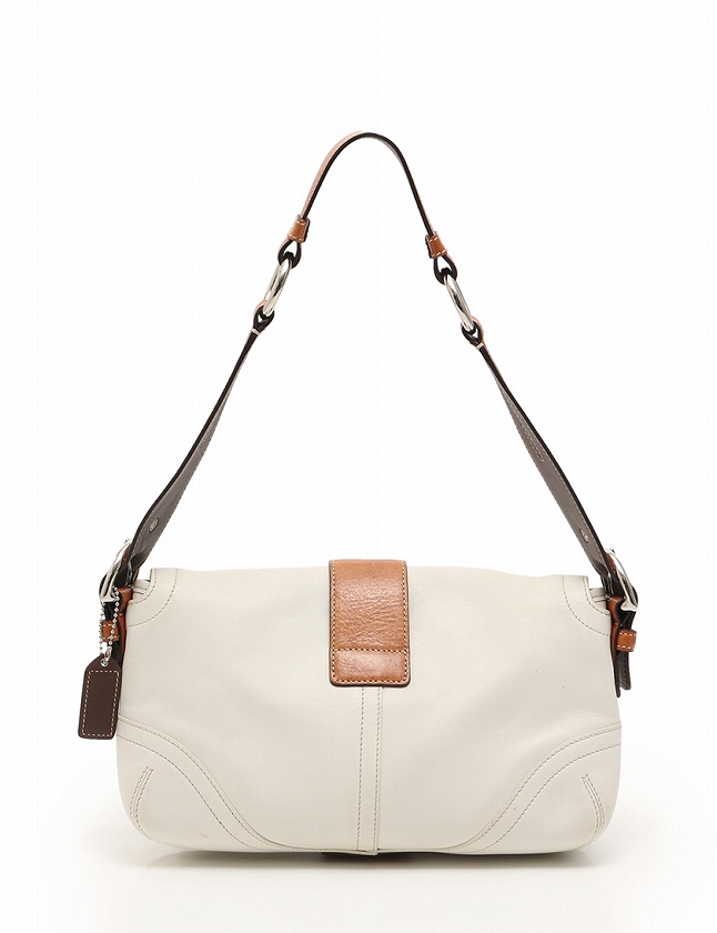 美品　コーチ　ソーホー　ショルダーバッグ　オールレザー　本革　白　ホワイト 良品 coach コーチ one shoulder bag ワンショルダーバッグ soho