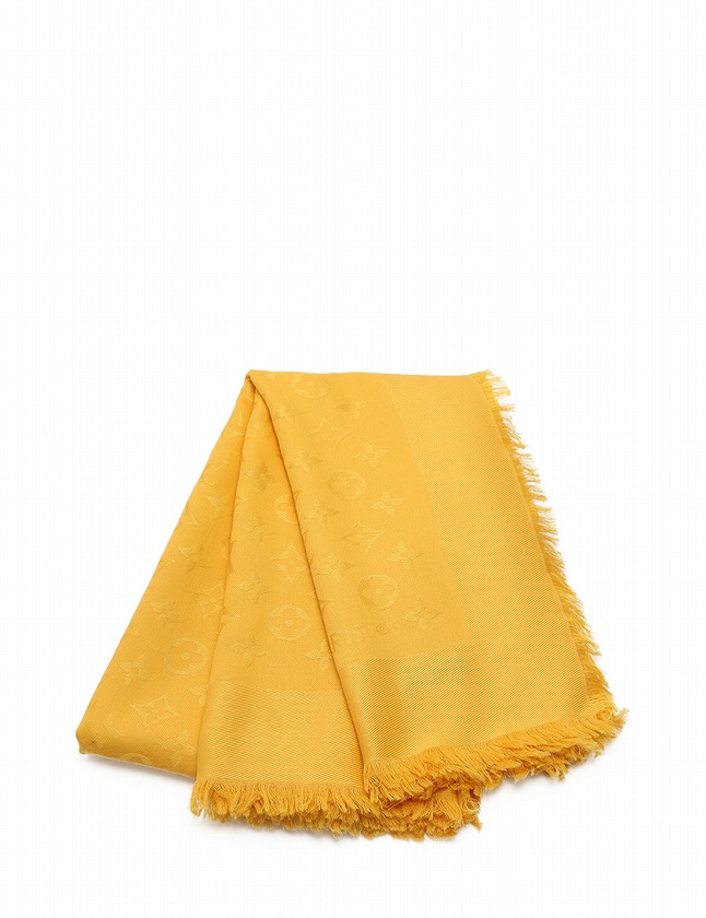 ルイヴィトン LOUIS VUITTON ショール ストール モノグラム 黄色  