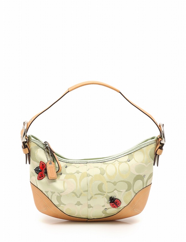 コーチ COACH ショルダーバッグ シグネチャー てんとう虫 黄緑 ライト 