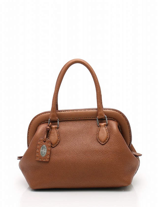 フェンディ FENDI ハンドバッグ ドクターズバッグ セレリア 茶色 
