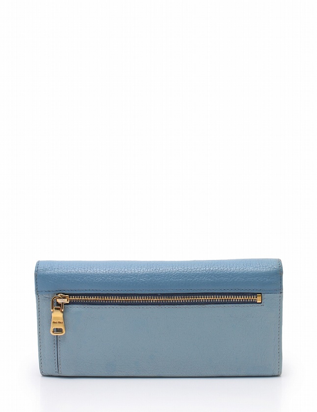 miu miu 長財布 ライトブルー 箱付き