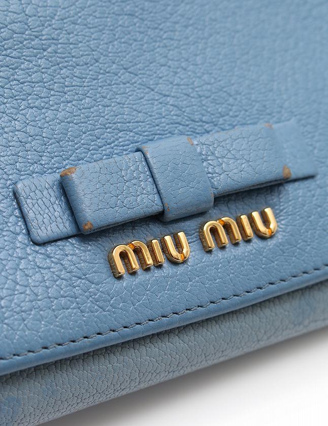 miu miu 長財布 ライトブルー 箱付き miu miu 長財布 ライトブルー 箱付き