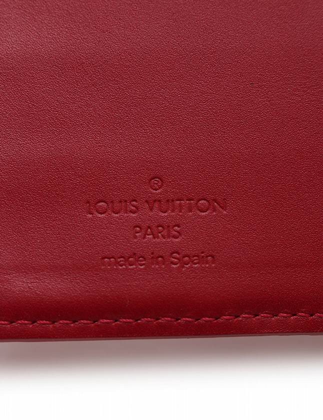【訳あり】LOUIS VUITTON 手帳 ケースヴェルニ　モノグラム　赤 訳あり】LOUIS VUITTON 手帳 ケースヴェルニ モノグラム 赤
