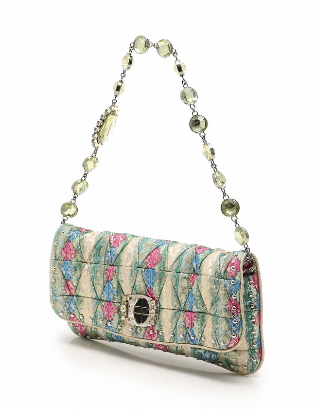 ミュウミュウ miumiu クラッチバッグ ショルダーバッグ ゴブラン織り  