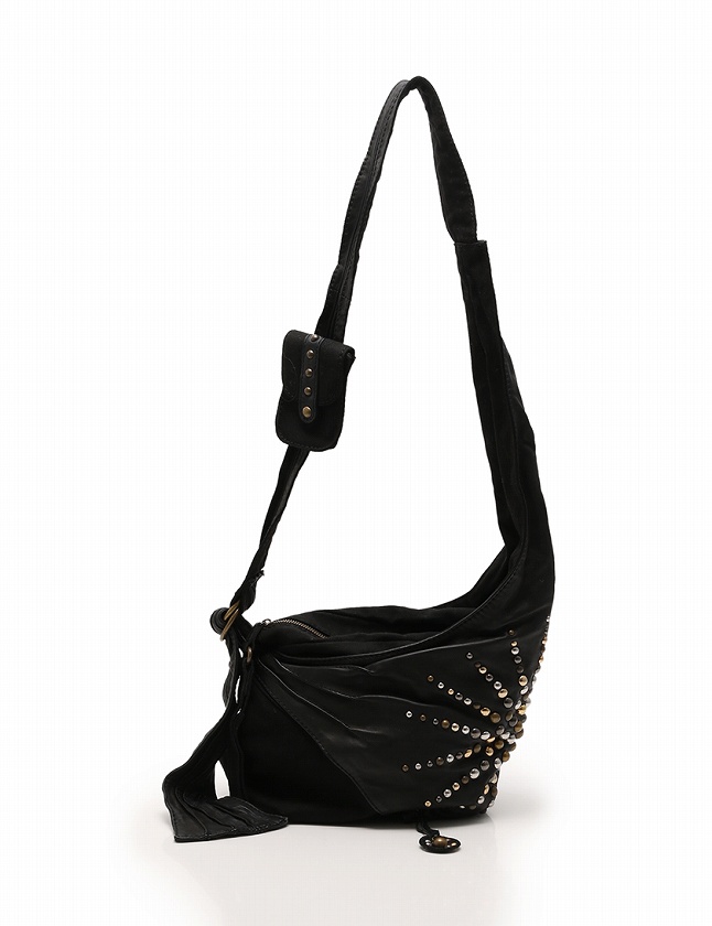 ディーゼル ショルダーバッグ スタッズ レザー 黒