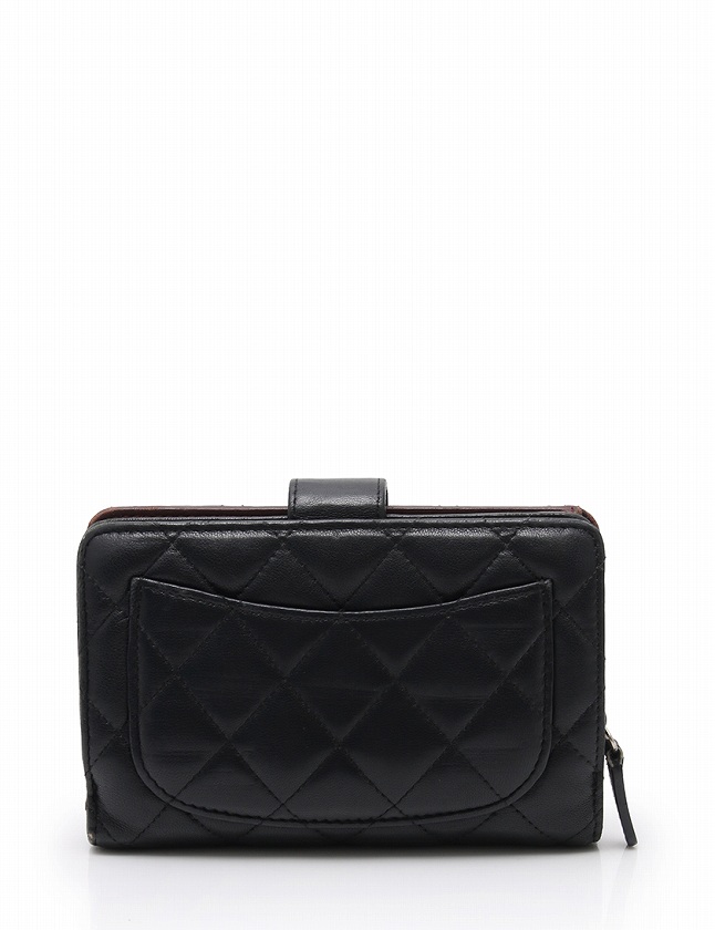 シャネル CHANEL 財布 二つ折り マトラッセ 黒 ブラック 小物 