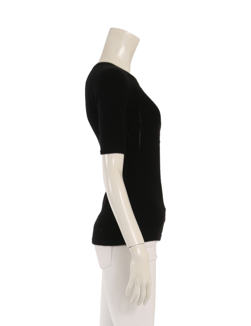 シャネル CHANEL ニット セーター 黒 ブラック 02A S トップス 半袖