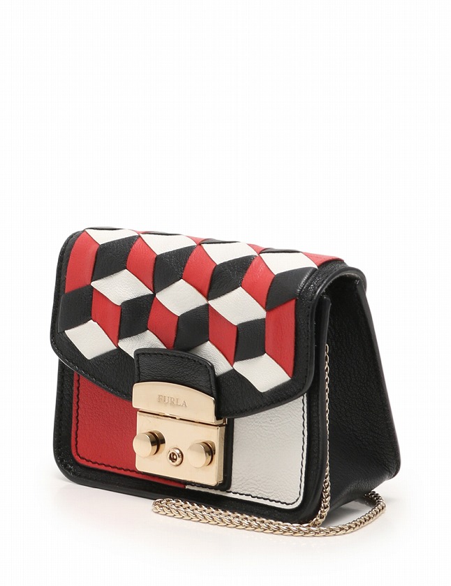 フルラ FURLA ショルダーバッグ ポシェット メトロポリス チェーン 赤 