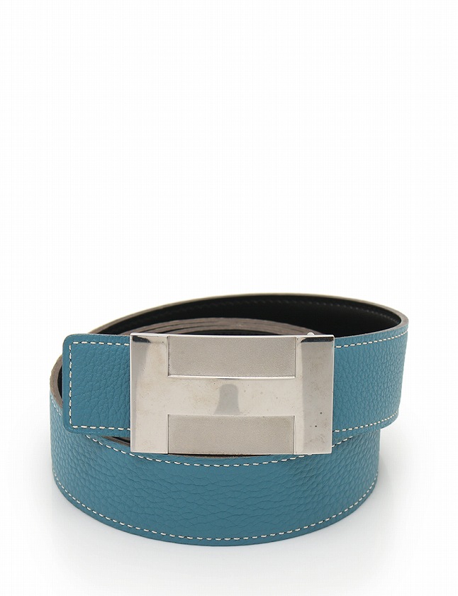 エルメス Hermes ベルト 革ベルト H ブルージーン 黒 シルバー K刻印 小物 トリヨンクレマンス ボックスカーフ リバーシブル 箱付き メンズ 114 201804110285 ベクトルパーク