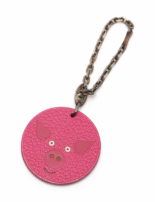 エルメス Hermes バッグチャーム キーホルダー アニマル ピンク シルバー 小物 シェーブル Sv925 ブタ ぶた レディース 114 ベクトルパーク