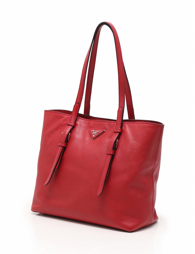 プラダ PRADA トートバッグ ショルダーバッグ 赤 レッド サフィアーノ  