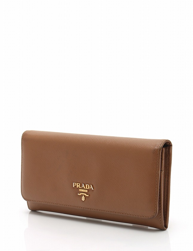 極美品✨PRADA ヴィテッロムーヴハードレザー二つ折財布 ライト 