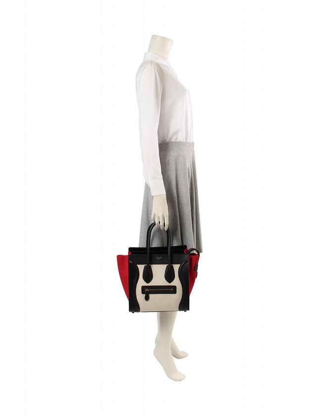 セリーヌ CELINE ハンドバッグ ラゲージ マイクロショッパー ベージュ 