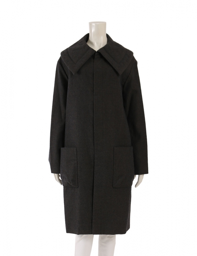 LOUIS VUITTON ブラック ロングコート 38 LOUIS VUITTON ルイヴィトン