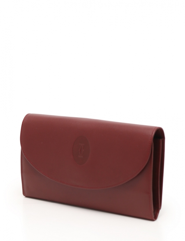 Cartier カルティエ 長財布 がま口 ボルドー カルティエ Cartier 財布 長財布 がま口 ボルドー 小物 レザー