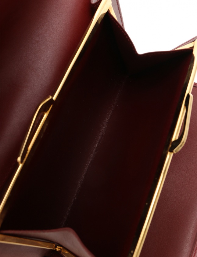 カルティエ Cartier 財布 長財布 がま口 ボルドー 小物 レザー