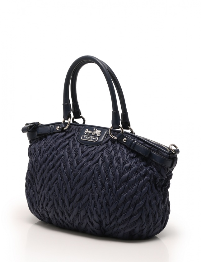 COACH マディソン キルテッド シェブロン ミニソフィア サッチェル 黒 