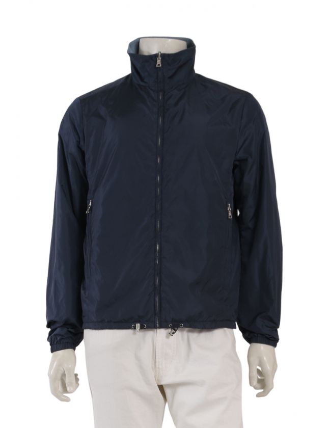 プラダスポーツ Prada Sport ブルゾン ジャケット ネイビー 水色 50 アウター 無地 M Sgb753 ナイロン リバーシブル メンズ 114 ベクトルパーク
