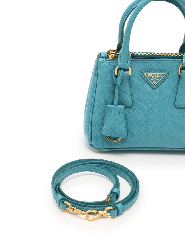 プラダ PRADA ハンドバッグ ショルダーバッグ ターコイズブルー 1BH907 