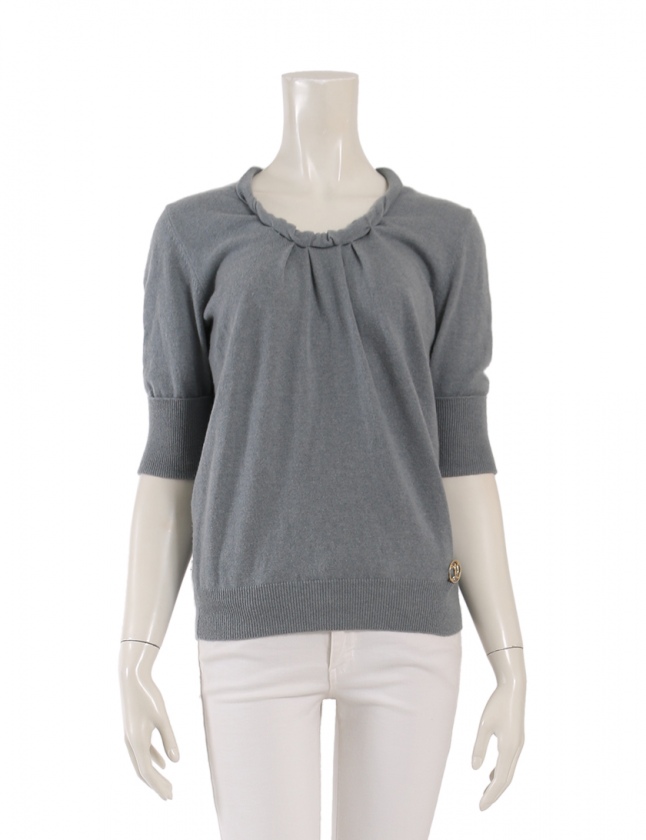 ルイヴィトン LOUIS VUITTON ニット セーター ブルーグレー S トップス