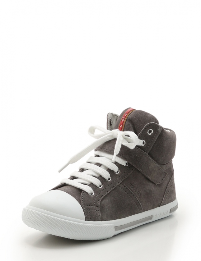 プラダスポーツ PRADA SPORT ハイカットスニーカー グレー 33 シューズ 
