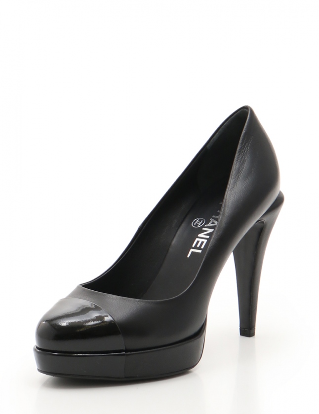 シャネル CHANEL パンプス ハイヒール 黒 37.5 C シューズ 24.5cm  