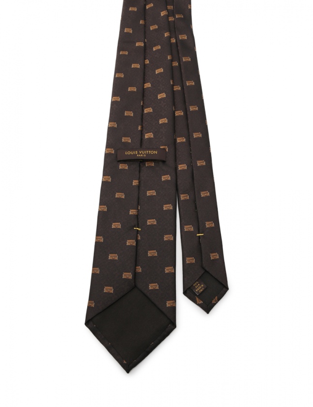 Louis Vuitton シルク ネクタイ ダークブラウン Louis Vuitton シルク ネクタイ ダークブラウン