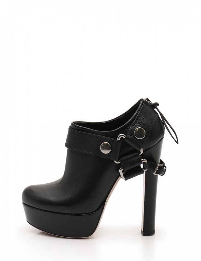 miu miu 黒 ブーティ 35｜miu miu 黒 レザー エンジニアブーツ【サイズ