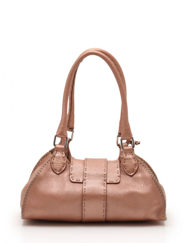 フェンディ FENDI ハンドバッグ セレリア メタリックピンク 8BR439