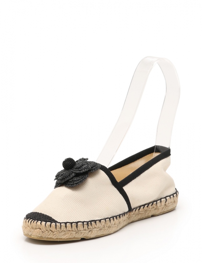 CHANEL シャネル カメリア エスパドリーユ フラットシューズ フラット