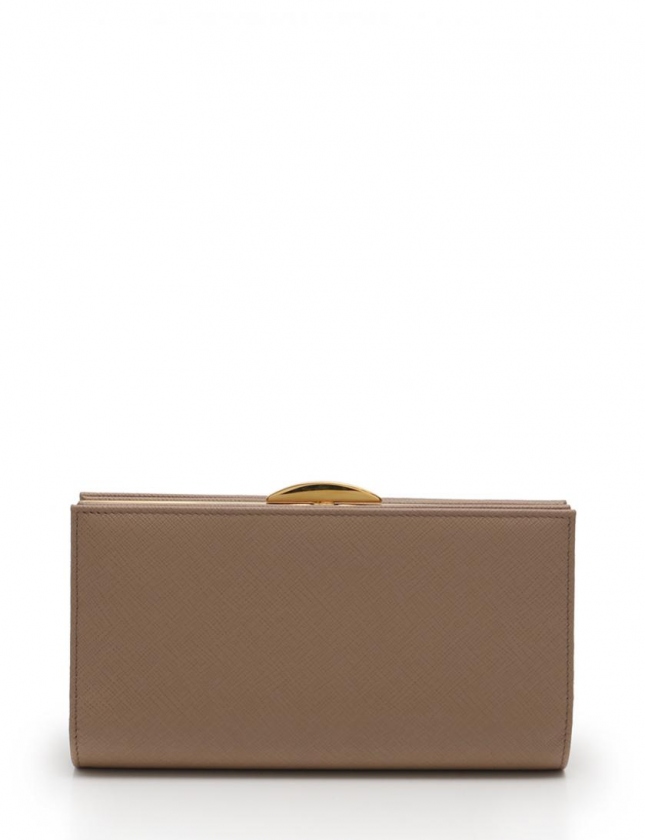 プラダ PRADA がま口長財布 ベージュ 小物 サフィアーノレザー 1ME002  